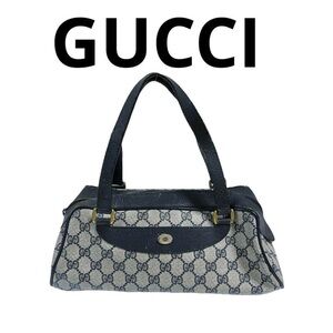 Gucci Navy Blue Monogram Handbag